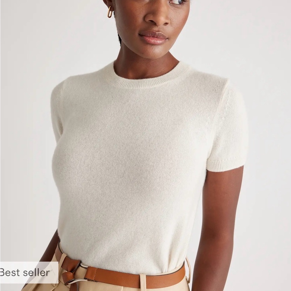 Quince Cream Cashmere Crewneck Sweater